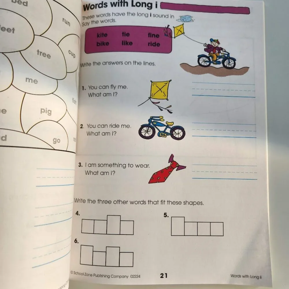 NEW School Zone Spelling Puzzles 1-2 Activity Workbook Book 64 Pages 1st Grade